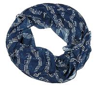 Music Print Scarf Musical Notes Ladies Fashion Wrap Scarves (Blue)