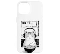 Music & Ramen Cat - Kitten eating Ramen - Neko Ramen Cat Case for iPhone 15