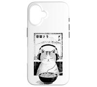 Music & Ramen Cat - Kitten eating Ramen - Neko Ramen Cat Case for iPhone 16