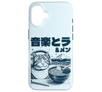 Music & Ramen Cat - Kitten eating Ramen - Neko Ramen Cat Case for iPhone 16