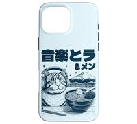Music & Ramen Cat - Kitten eating Ramen - Neko Ramen Cat Case for iPhone 16 Pro Max