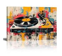 Music Record Art Vintage Music Studio Canvas Painting Vinyl Record Player Prints Posters For Living Room Bathroom Decor 80x140cm Frameless