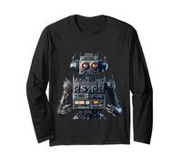 Music Robot made of Analog Stereo Equipment, digital art Long Sleeve T-Shirt