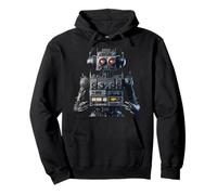 Music Robot made of Analog Stereo Equipment, digital art Pullover Hoodie