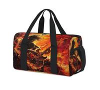 Music Rock Fiery Guitarist Sports Duffel Bag Weekend Overnight Bag Tote Holdall Casual Travel Gym Duffel Bags for Kids Girls Boys Women Men
