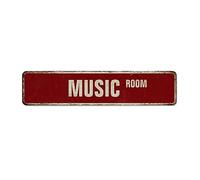 Music Room Red Country Metal Signs Vintage Outside Signs Music Lover Gift Wall Decorations Tin Signs for Men Patio Business 4x18 Inch