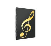 Music Score File Folder A4 Sheet Paper Holder Landscape Piano Partition for for MusicalScore Photo(Black Gold-20sheets)