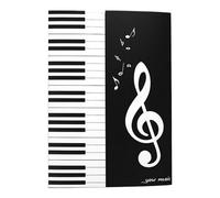 Music Score File Folder A4 Sheet Paper Holder Landscape Piano Partition for for MusicalScore Photo(Black-Four-fold)