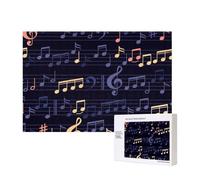Music-Seamless-Pattern,300 Pieces Wooden Jigsaw Family Game Jigsaw Puzzles for Adults Teens Home Decor