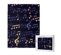 Music-Seamless-Pattern,500 Pieces Wooden Jigsaw Family Game Jigsaw Puzzles for Adults Teens