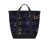 Music-Seamless-Pattern,Lunch Bags Large Capacity Insulated Tote Bag For Women Men Work Picnic Travel