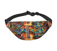 Music Series Fanny Pack for Men Women Crossbody Waist Bag Everywhere Belt Bag Wallet Hip Bum Bag with Adjustable Strap Casual Chest Bag for Outdoor Hiking Cycling, Black, One Size