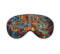 Music Series Sleep Mask, Ultra Soft Eye Mask for Sleeping with Adjustable Strap, Comfortable Lightweight Blindfold Eyeshade, Total Blackout Eye Cover for Night Sleep Travel Office Nap