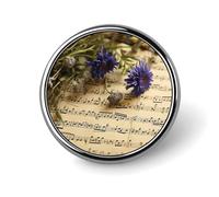 Music Sheet Badge Holder Personalized Metal Button Pin Fashion Round Badge with Pattern Pin DIY Button Badges Exquisite Brooch Crafts Gift Clothes Decorative Pins