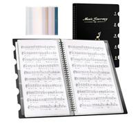 Music Sheet Folder A4 Music Sheet Storage Binder | Choral Folder Organizer for Presentation Business School Office Band Choral Travel Meeting Room Performance (Black)