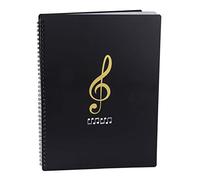 Music Sheet Folder Song File Clef Paper Storage Documents Holder Bag, Blank Plastic Concert Choral Folder A4 20 Pockets for Musicians and Band, Writable and 180-degree Spiral-Bound