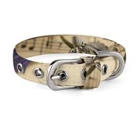 Music Sheet Pet Collar Oxford Adjustable Safety Dog Collars Cute Outdoor Training Pet Collars Easy Clean Floral Print Puppy Collar for City Pet Owners
