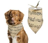 Music Sheet Pet Scarf Adjustable Pet Accessories Triangular Scarf Washable Floral Print Puppy Bib Bandana Stylish Comfortable Cat Scarves for Holiday Scarfs