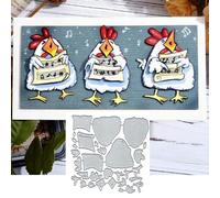 Music Singing Chick Metal Die Cuts,Merry Christmas Chick Animal Cutting Dies Cut Stencils DIY Scrapbooking Decorative Embossing Paper Scrapbooking Card Making