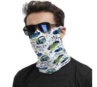 Music Skateboard Doodle Novelty Face Cover Decorative Half Face Headwear Headscarf For Yoga Climbing Workout