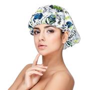 Music Skateboard Graffiti Print Satin Silk Bonnet for Sleeping Women, Adjustable Double Layer Satin Hair Bonnet Night Sleep Cap for Curly Hair