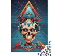 Music Skull Rad Minds Eye 1000-Piece Puzzle for Adults, 52x38cm/1000pcs; A Thoughtful Gift for A New Home; White Card Pieces for Cleaner Handling