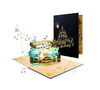 Music Songs and Sparkling Light Birthday Pop Up Card with Foldable Greeting Card with Envelopes Handmade Surprise Musical Light Up