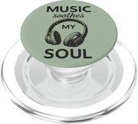 Music Soothes Soul Headphones Guitar Vintage PopSockets PopGrip for MagSafe