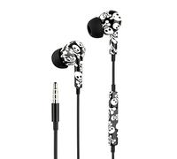 Music Sound | Fantasy Intra-auriculaires Wired Headphones | Wired In-Ear Headphones with Microphone - 3.5mm Jack - 1.2m Tangle-Free Cable - Skull Design