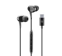 Music Sound | Intra-auriculaires Wired Headphones | Wired Stereo In-Ear Headphones with Built-in Microphone - USB-C Port - 1.2m Tangle-Free Cable - Colour Black