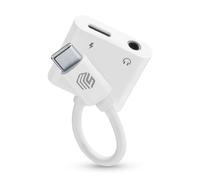 Music Sound - Music & Charge Usb-c/Jack 3.5mm - Split Aux Adapter - Charge your smartphone and listen to your favorite music - Charge 60W - White