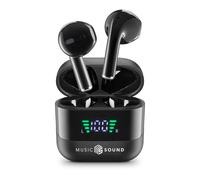 Music Sound, SPARK TWS Bluetooth Wireless Earbuds LED Display 30 Hours Play Time Automatic Pairing Touch Controls On Earphones, Black