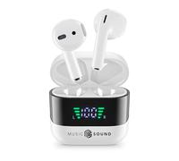 Music Sound, SPARK TWS Earphones, Bluetooth, Wireless, LED Display, Play Time 30 Hours, Automatic Pairing, Touch Controls On Earphones, White