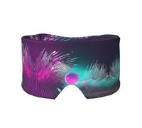 Music Sound Wave Print Sleep Eye and Ear Muffs Mask - Adjustable Yoga Travel Headband, Keep Warm Shading Comfortable Aid