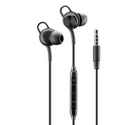 Music Sound Wired In-Ear Headphones - 3.5 mm Jack Connection - Stable and Comfortable - Ergonomic - Black