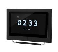 Music Speaker with Clear Fonts and Customized Slideshow, Digital Display Speaker for Enhancing Concentration and Memory Recall Plastic Desktop 4 in 1 Functional Device (Black)
