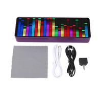 Music Spectrum Display 20 Dynamic 7 Color RGB LED Display 384 LED 16x24 Segment Rhythm Light Level Audio Indicator Rhythm Voice Sensor Pickup Analyzer with Clock