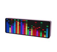 Music Spectrum Display, 384 LED 1624 Segment Rhythm Audio Spectrum Analyzer 20 Dynamic 7 Color Music Spectrums Pickup Analyzer with Clock for Musicians
