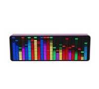 Music Spectrum Display, LED Audio Spectrum Analyzer with 384 RGB LEDs, 20 Dynamic and 7 Color Effects, 1624 Segment Rhythm Light Level Voice Sensor with Clock