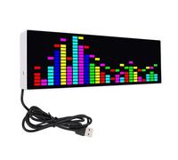 Music Spectrum Display, LED Music Analyzer, Audio Spectrum Analyzer, Rhythm Light Level Voice Sensor Clock Display, RGB Colorful Sound Control Meter, 12 Dynamic & 7 Color Effects