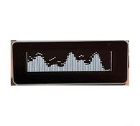 Music Spectrum Display, LED Sound Level Meter Audio Spectrum Analyzer Rhythm Light Digital Graphic Equalizer Desktop Clock with Remote Control(White)