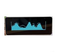 Music Spectrum Display, LED Sound Level Meter Audio Spectrum Analyzer Rhythm Light Digital Graphic Equalizer Desktop Clock with Remote Control(Blue)