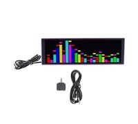 Music Spectrum Display Sound Activated 16x24RGB Visualizer with 12 Dynamic Effects 7 Color Modes Electronic Clock 3 Alarms USB Powered Ambient Light for Home Party Studio
