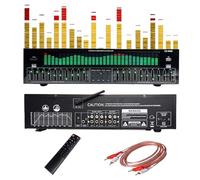 Music Spectrum Indicator Equalizer, 31-band EQ Digital Equalizer, 12 Jump Modes/10 Preset Effect Outputs, with Led Display, Adjustable Signal Strength, for Gatherings, Bedrooms, Game Rooms