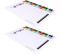 Music Staff Whiteboard 2-Pack, Double-Sided Dry Erase Board for Music Teaching Practice, School & Home Classroom