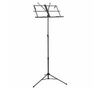 Music Stand Black Steel 66-130cm Adjustable Tripod with 46.5x29cm Bookplate Pro.
