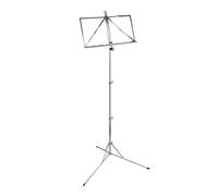 Music stand, foldable, extra high, nickel plated