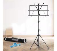 Music Stand, Folding Sheet Music Stand, Portable Sheet Music Stands, Music Book Stand, with Carrying Bag & Music Sheet Clip Holder for Guitar Violin Instruments Players (Size : Heightened version-mus