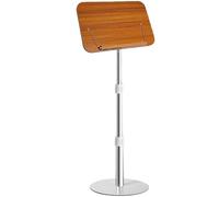 Music Stand for Sheet Music, Wooden Music Stand Adjustable Height Band Performance With Metal Base Sheet Music for Violin Players(Bruin)