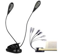 Music Stand Light Clip On 5000-6000K Music Stand Light with Flexible Neck & 8 LED USB/Battery Powered Clip On for Reading, Piano & More